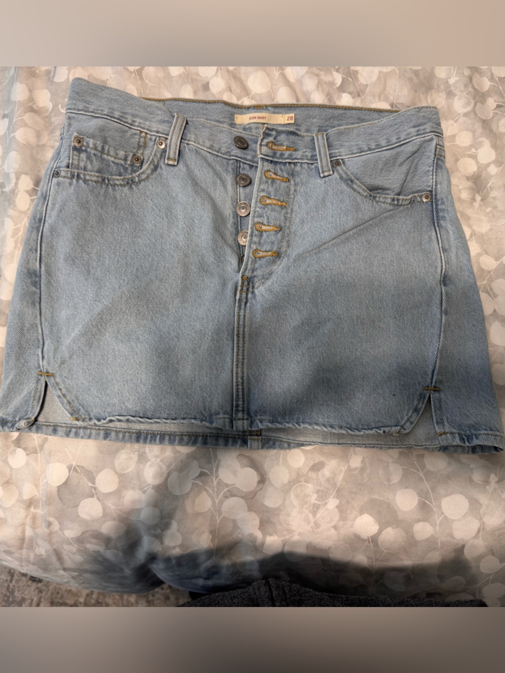 Levi's Light Wash High-Rise Button-Fly Women’s Jeans Skirt